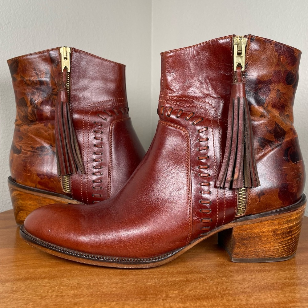 Womens Stunning  BELLEZA JA. Mexican Leather Heeled Boots Side Zipper Size 26/9